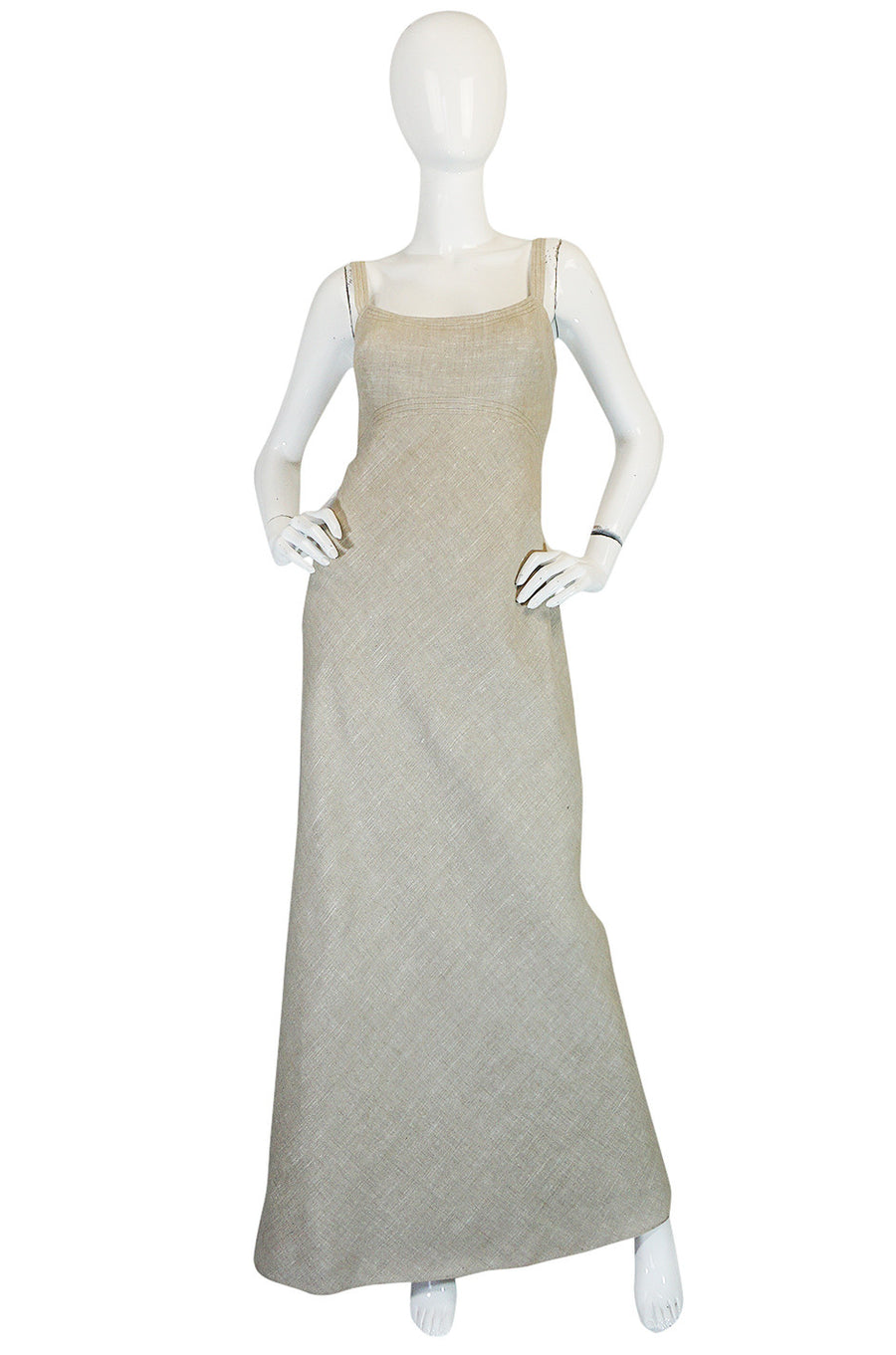 Late 1970s Pauline Trigere Heavy Linen Sculptural Dress – Shrimpton Couture