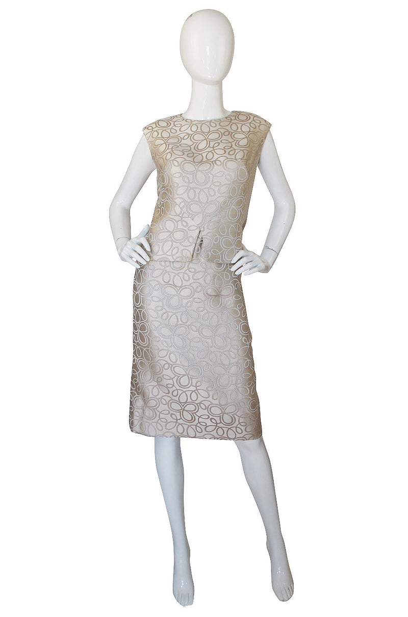 1960s Bill Blass Cream Shell & Shift Dress Shrimpton Couture 1960s Bill Blass Cream Shell & Shift Dress Shrimpton Couture