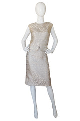 1960s Bill Blass Cream Shell & Shift Dress