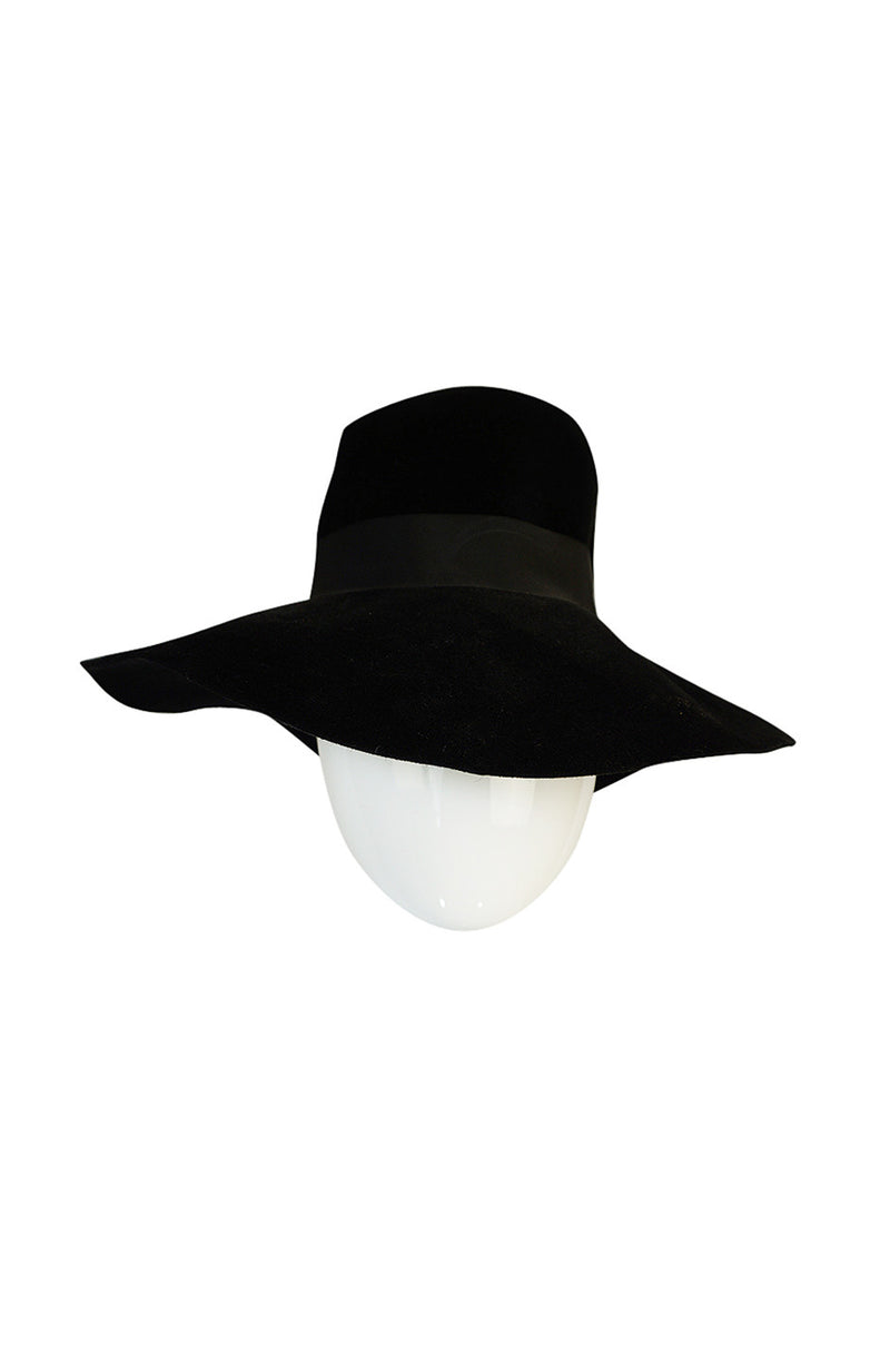 Iconic 1970s Yves Saint Laurent Wide Brim Hat