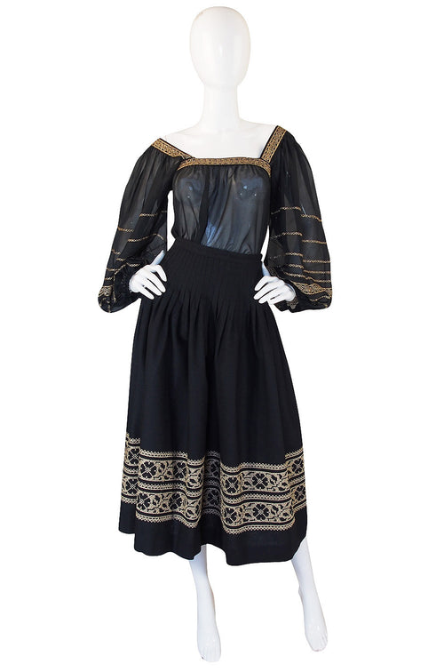 S/S 1977 Yves Saint Laurent Peasant Top & Skirt