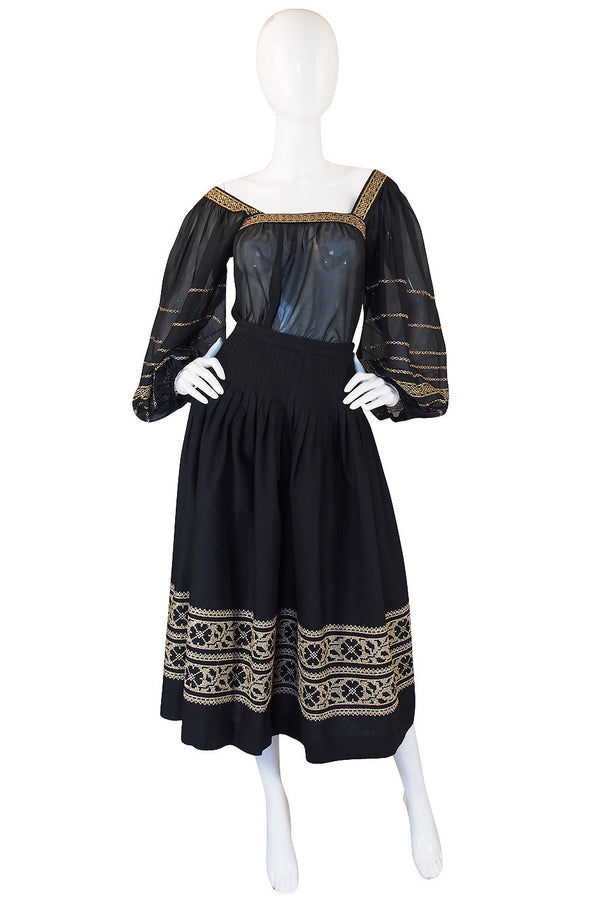 S/S 1977 Yves Saint Laurent Peasant Top & Skirt