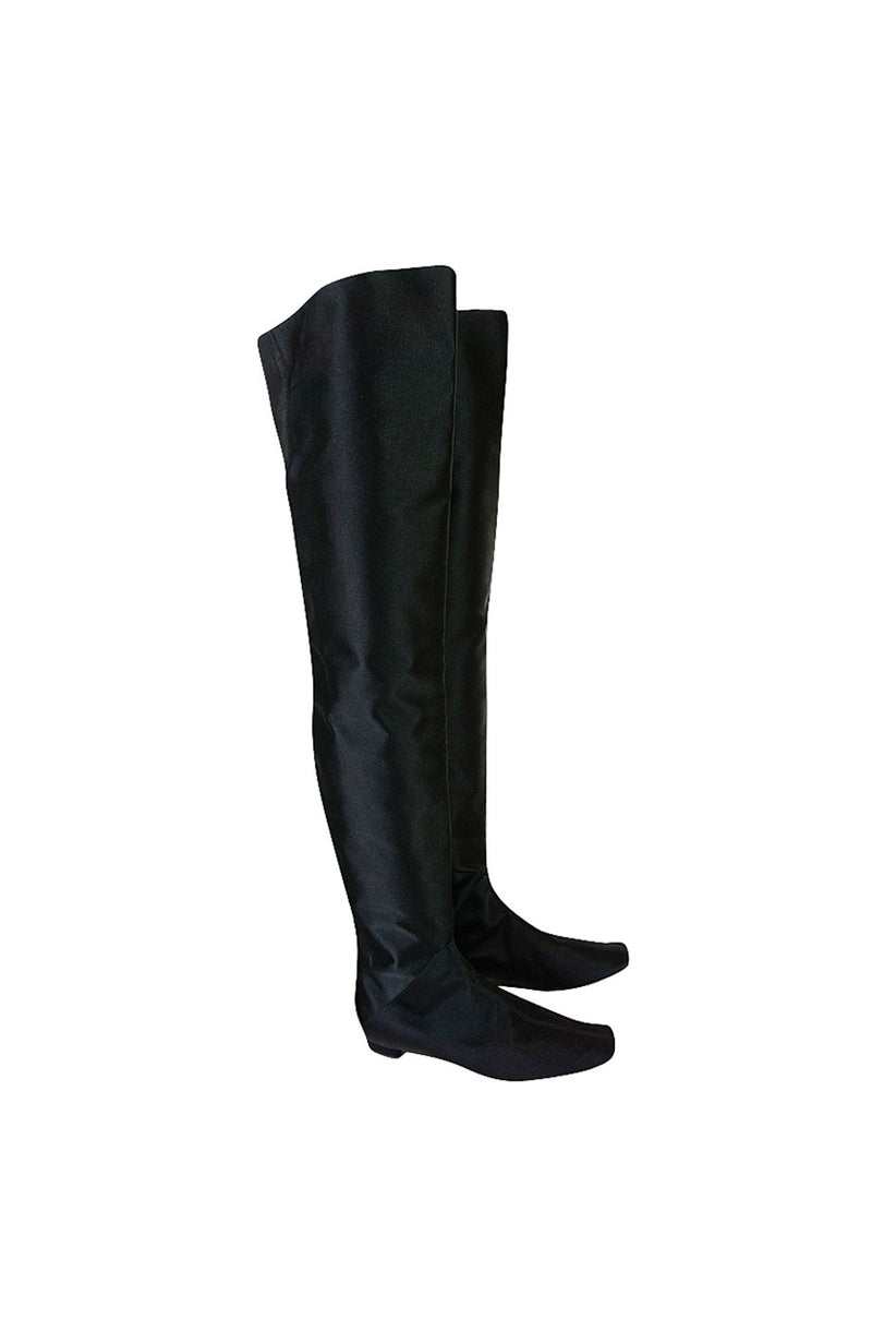silk thigh high boots