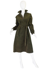 1972 Olive Green Ultrasuede Halston Dress