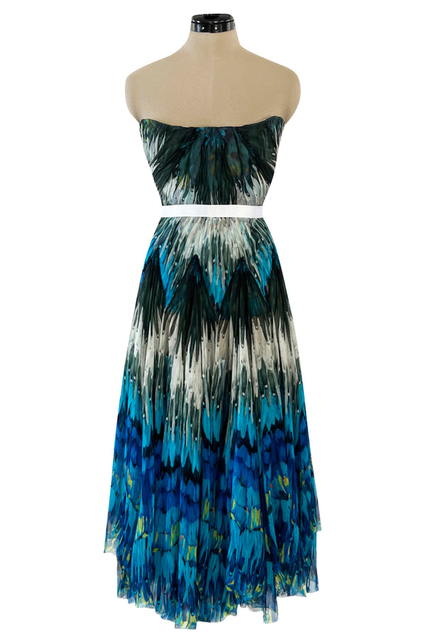 Stunning Spring 2003 Alexander McQueen 'Irere' Collection Silk Chiffon Runway Dress