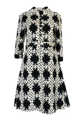 Exceptional c1966 Donald Brooks Graphic Black & White Dress