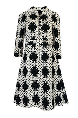 Spring 1969 Donald Brooks Graphic Black & White Dress