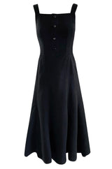 1960s Andre Courreges HyperBole Black Crepe Twirling Skirt Sleeveless Dress