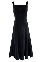 1960s Andre Courreges HyperBole Black Crepe Twirling Skirt Sleeveless Dress