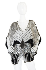 1970s Elaborate Heavily Sequin Butterfly Top Or Cape