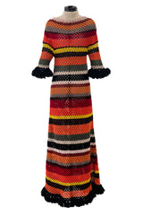 Gorgeous Resort 2018 Christian Dior by Maria Grazia Chiuri Stripe Knit Dress w Fringing