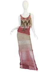 1990s Vivienne Westwood Gilt Painted Knit Skirt & Tank