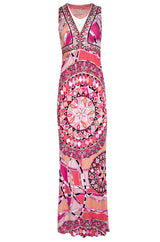 Recent 2000s Emilio Pucci Sleeveless Pink Printed Silk Jersey Dress New w Tags