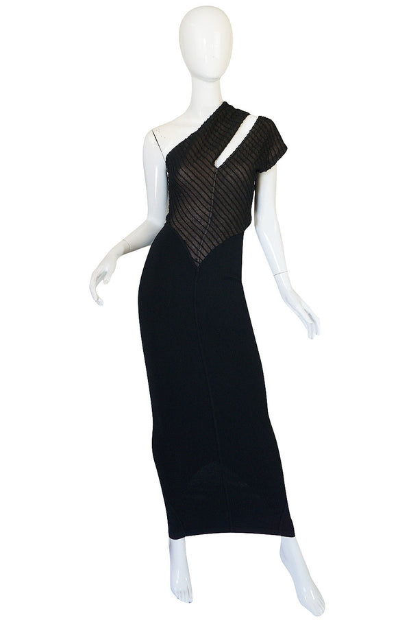 Important 1988-89 Azzedine Alaia Black One Shoulder Dress