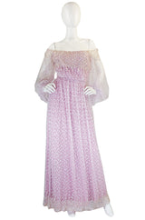 1960s Ethereal Alfred Bosand Sequin & Net Gown