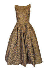 Documented 2003 Oscar de la Renta Silk Leopard Print Dress