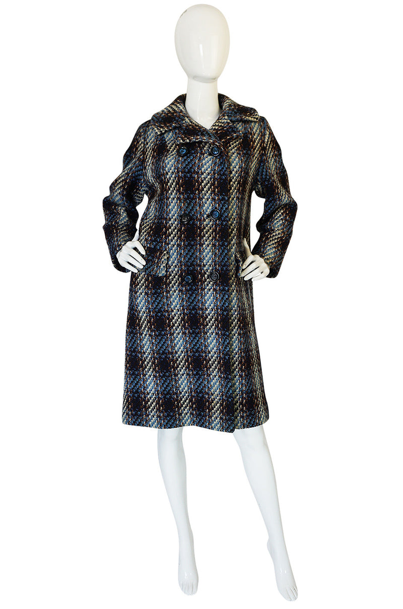 Oversized 1960s Wool Tweed Boucle Coat