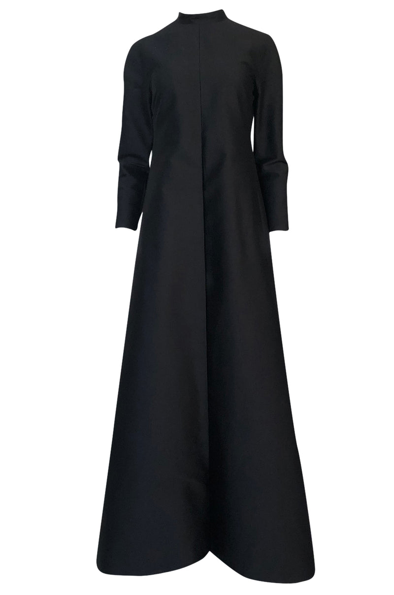 Fall 2013 Valentino Runway Finale Long Sleeve Simple & Graceful Black Dress