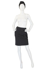 1980s Amazing Norma Kamali Dot Skirt & Turban