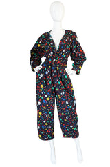 Spring 1985 Yves Saint Laurent Cotton Dot Print Jumpsuit