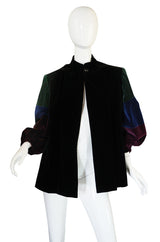 1970s Saint Laurent Multi Color Velvet Smock Jacket