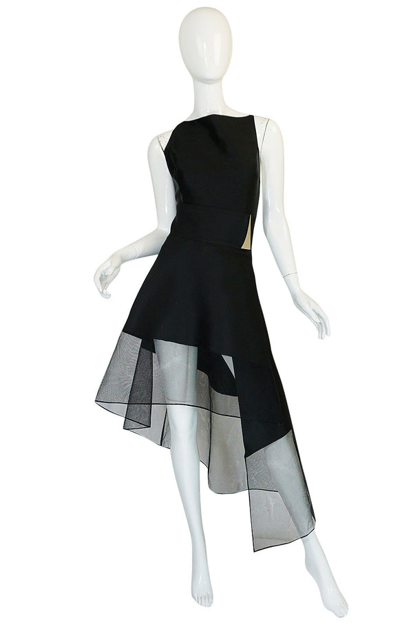 S/S 1992 Claude Montana Net Inset Bodysuit & Skirt Dress