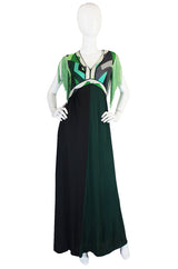 c1972 Fringe Emilio Pucci Jersey Maxi Dress
