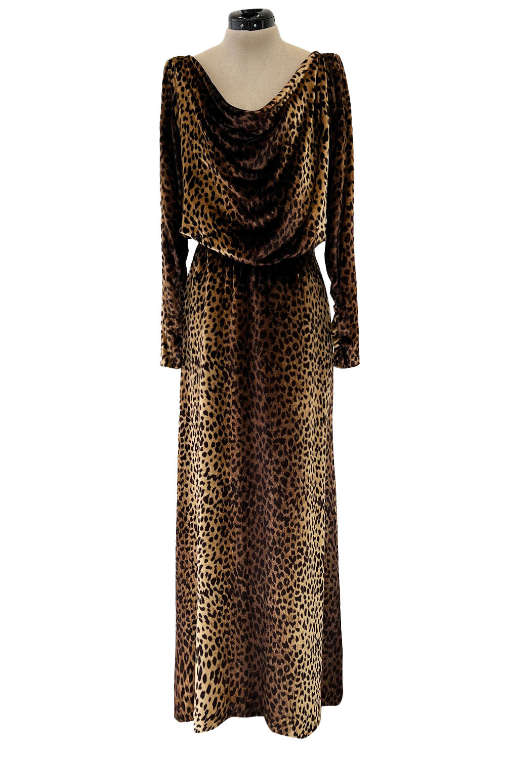 Fall 1999 Chanel Black and Cream Felted Wool Maxi Dress