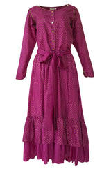 c.1976 Yves Saint Laurent Hand Painted Russian Top & Skirt Set