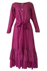 c.1976 Yves Saint Laurent Hand Painted Russian Top & Skirt Set