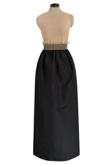Prettiest 1998 Isaac Mizrahi Sleeveless Top & Black Silk & Silk Chiffon Taffeta Skirt Set