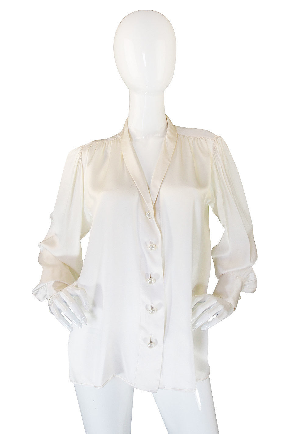 1970s Pearl & Silk Yves Saint Laurent Top – Shrimpton Couture