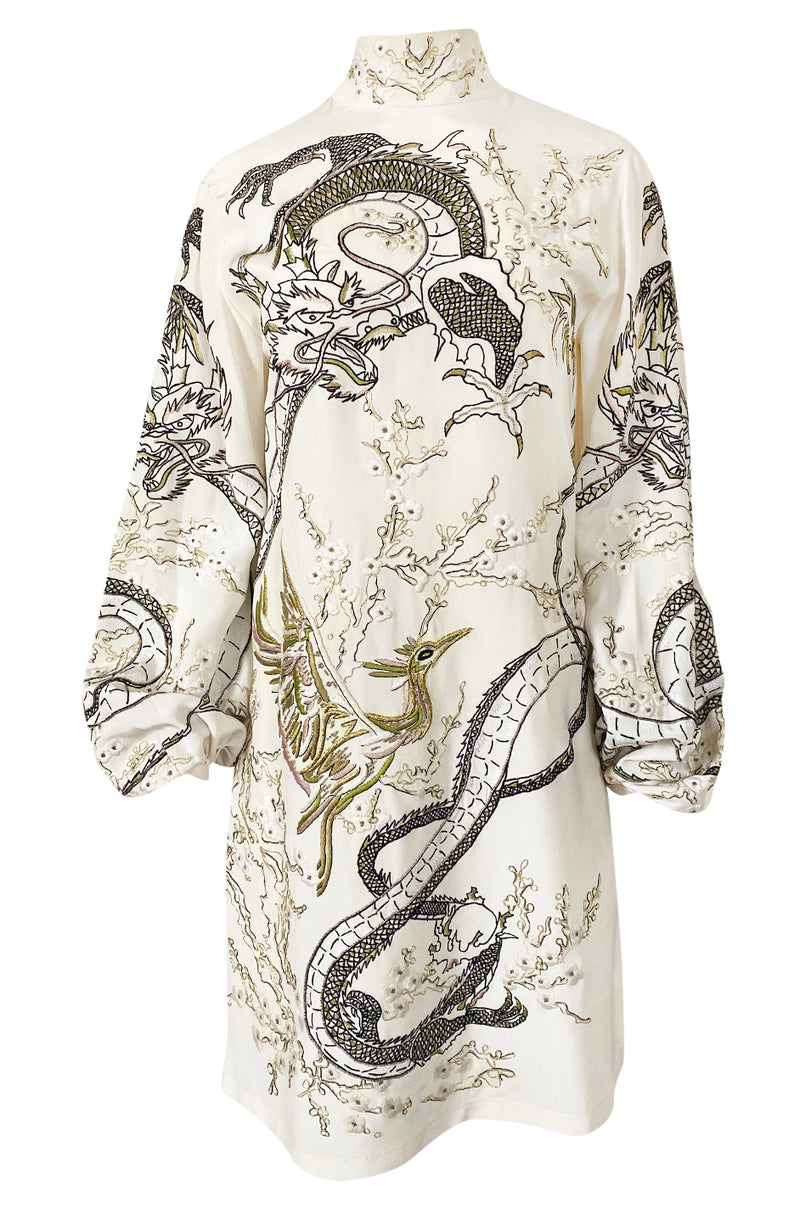 Spring 2013 Peter Dundas for Emilio Pucci Embroidered Dragon Dress