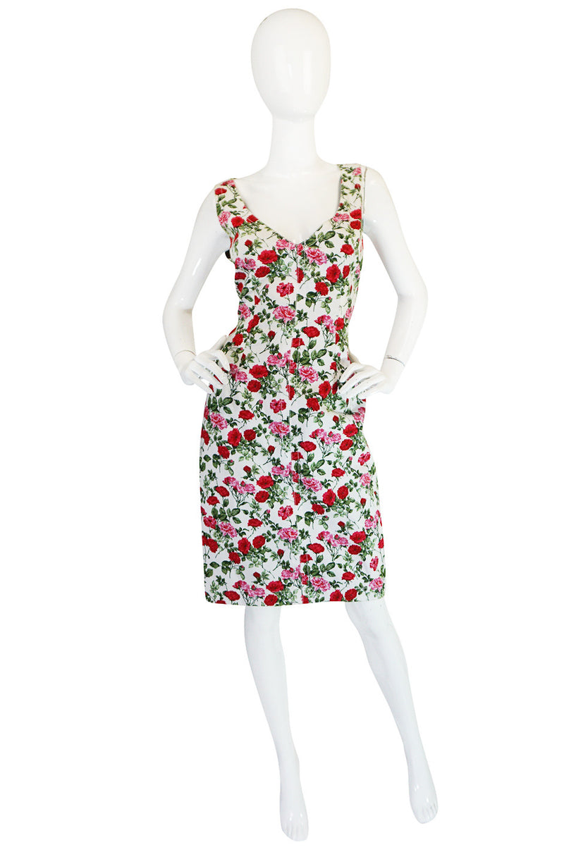 1990s Dolce & Gabbana Pretty Floral Fitted Dress