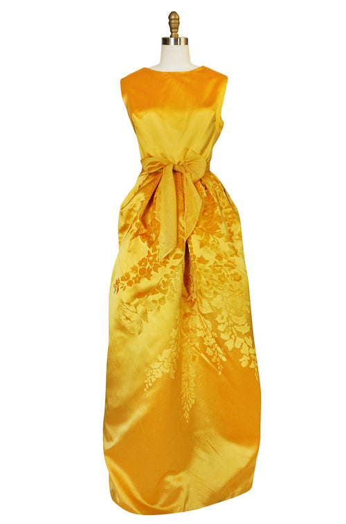 Documented 1962 Christian Dior Haute Couture Yellow Silk Dress