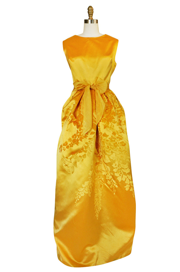 Documented 1962 Christian Dior Haute Couture Yellow Silk Dress