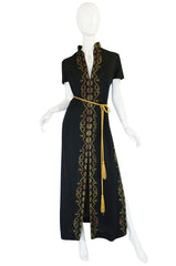 1970s Alfred Shaheen Hand Painted Cover Up or Dress