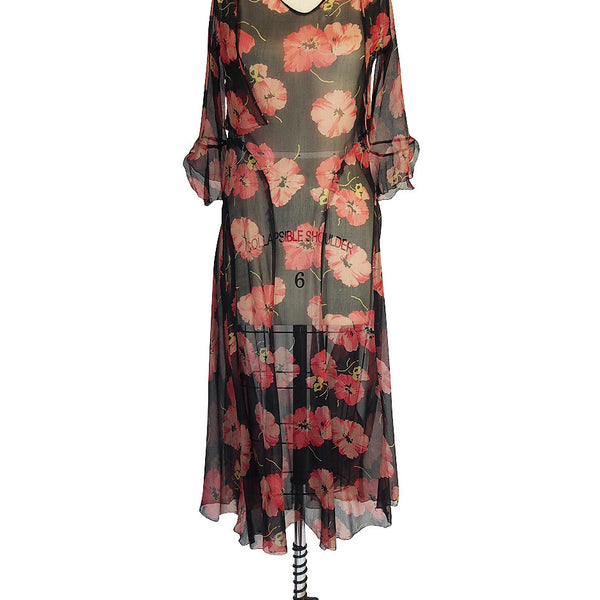 1920s Floral Print Silk Chiffon Dress & Jacket – Shrimpton Couture