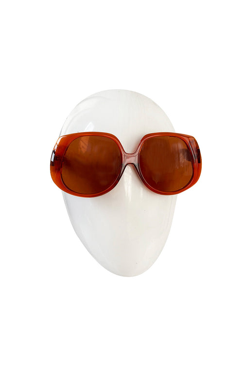 THE ROW x Linda Farrow Sunglasses Leather Accent Oversized Sunglasses