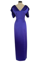 Rare Fall 2011 Christian Dior by John Galliano Purple Silk Satin Open Back Dress