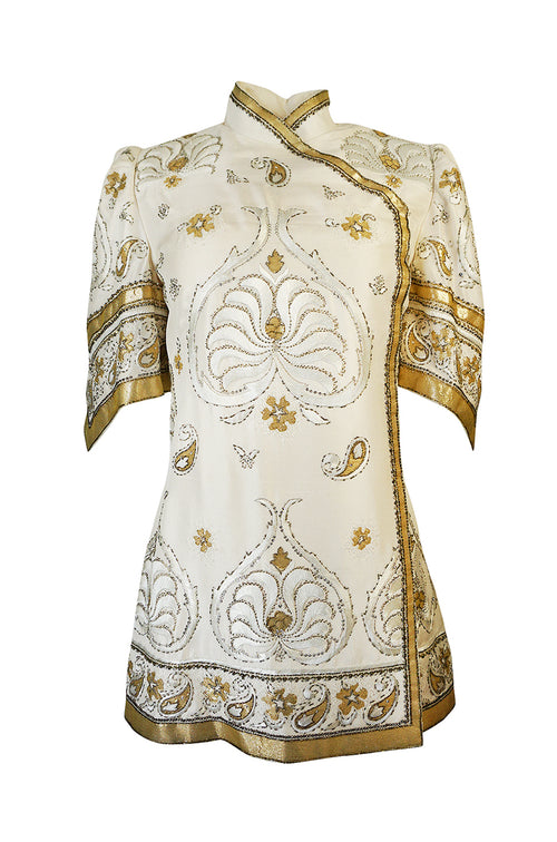 1975 Jean Louis Scherrer Haute Couture Lesage Embroidered Top or Jacket