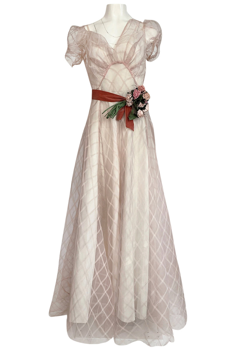 1930s organza dress 1930s Bubblegum Pink Ruffled Organza Dress Adored Closet