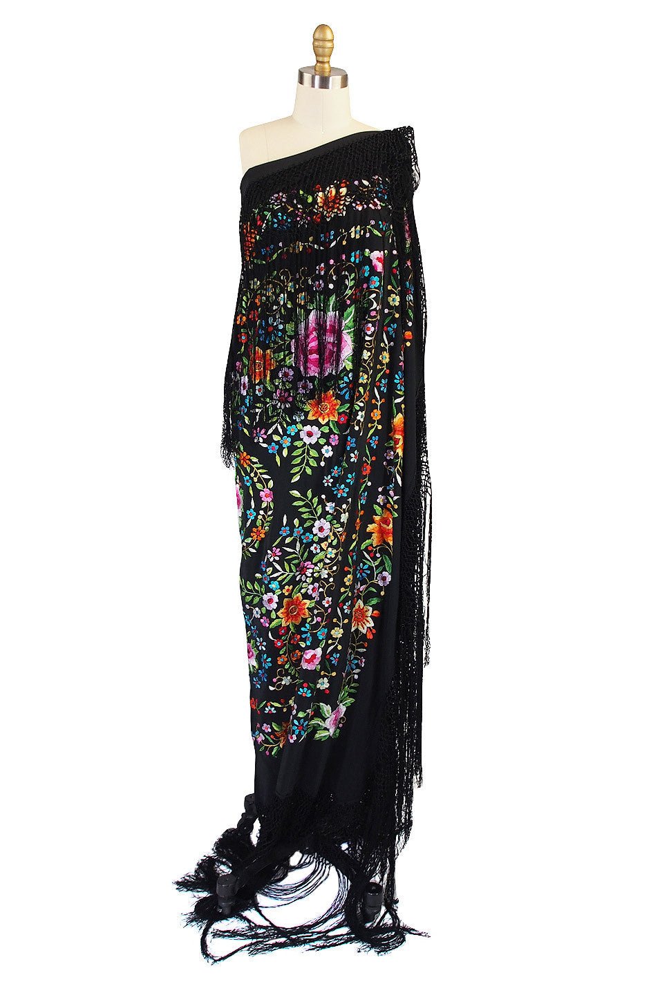 1920s Vivid Embroidered Silk Piano Shawl – Shrimpton Couture