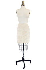 1980s Stretch Knit & Cord Kritzia Mini Skirt