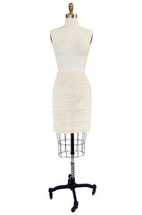 1980s Stretch Knit & Cord Kritzia Mini Skirt