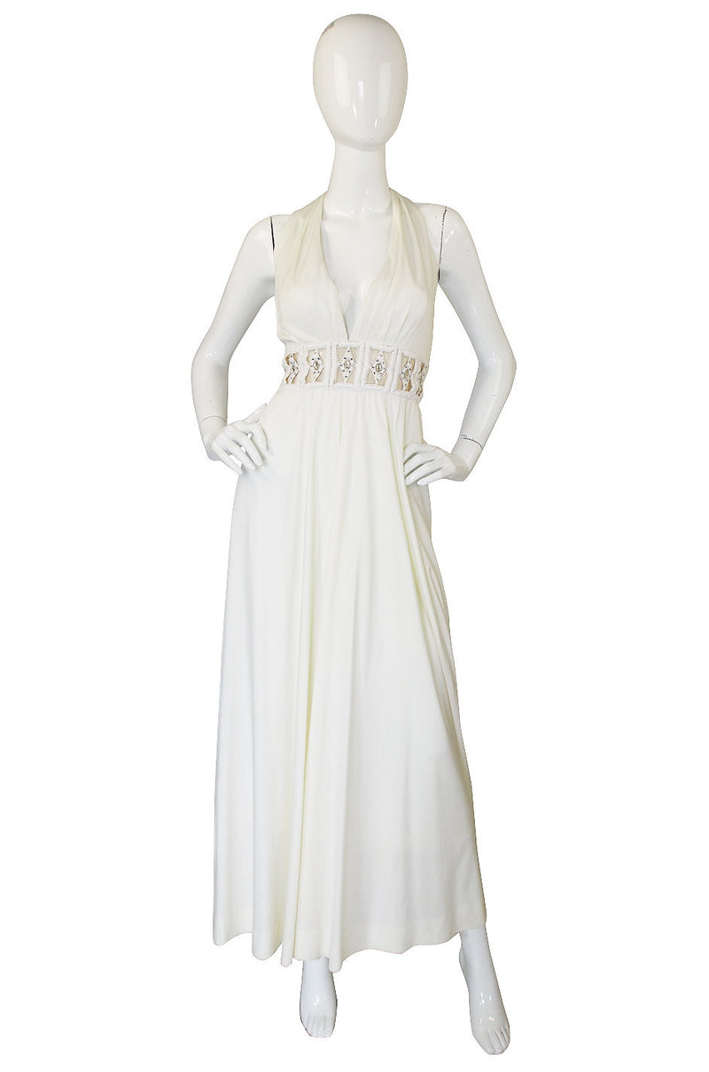 1960s Fred Perlberg White Maxi Dress