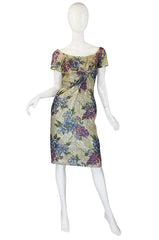 1950s Vavoom Ceil Chapman Metallic Wiggle Dress