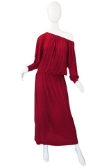 1970s Numbered Christian Dior Off Shoulder Dress