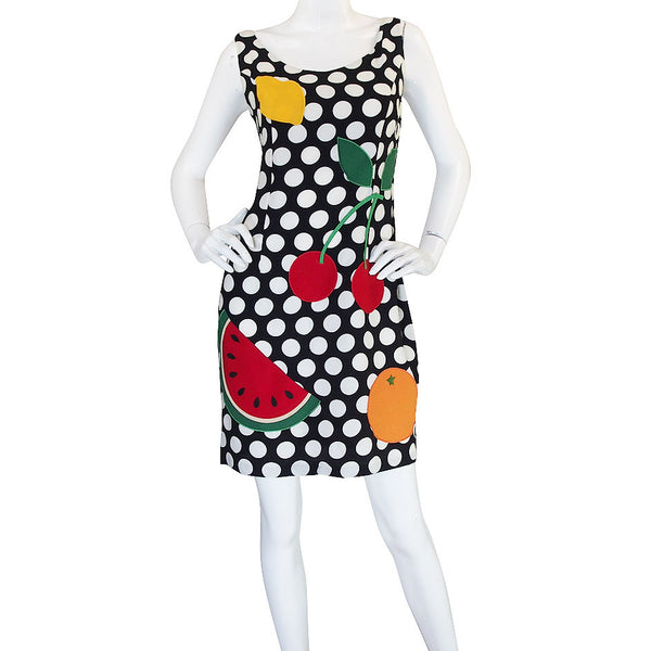 1990s Moschino Cheap & Chic Fruit and Dot Dress – Shrimpton