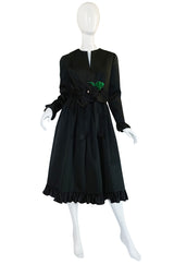 Stunning 1960s Black Silk Satin Sarmi Cocktail Dress